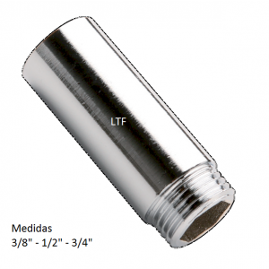 Alargadera cilíndrica cromada m-h