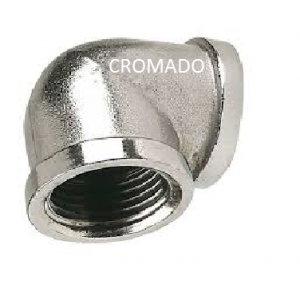 Codo latón cromado r/hembra