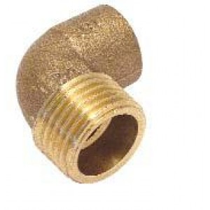 Codo macho latón soldar roscar Ø 22- 3/4"