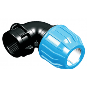 Codo polietileno r/ hembra  D:90 X 3"