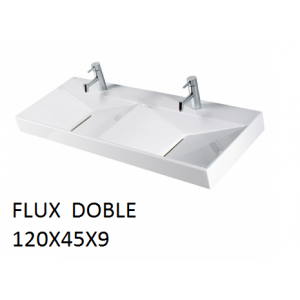 Lavabo Flux doble sobre mueble (120x45x9) UNISAN
