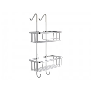 Jabonera doble con dos perchas lowcost   (28x50x13 cm)  AC-54 PYP