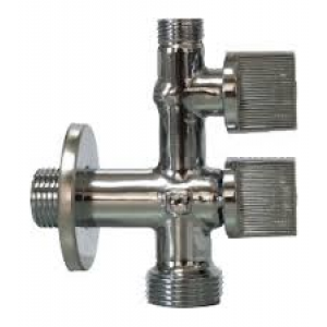 Grifo lavadora con valvula de escuadra m 1/2" - m 3/4" - m 3/8"