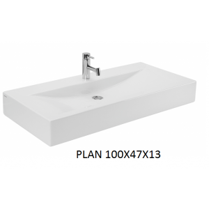 Lavabo Plan sobre mueble (100x47x13) UNISAN