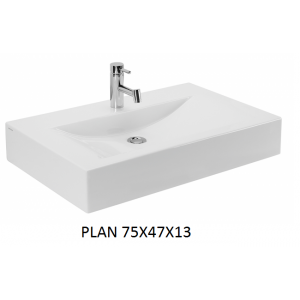 Lavabo Plan sobre mueble (75x47x13) UNISAN