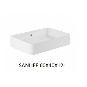 Lavabo Sanlife rectangular  sobre mueble o encimera   UNISAN