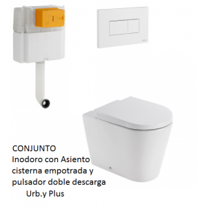 Conjunto Cisterna empotrada e Inodoro Urb.y Plus